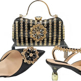 Doershow Lastest Italian Design Fashion Style Ladies Shoes with Matching Bag Set 2024 Nigerian Shoes and Bag Set  HKK1-6