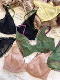 Elegant French Design Minimizer Bra Fashion Triangle Cups Structural Support Ultra Thin Soft Mesh Lingerie Set MOYISU Sexy Tushy