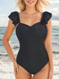 2026 Sexy Strappy Swimsuit One Piece Solid Vintage Black Swimwear Women Bathers Bathing Swimming Swim Suit Female Beachwear