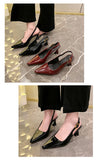2026 Pointed Sandalias De Mujer Shallow Comfortable Patent Leather Fashion Shoes Woman French Sexy High Heels Designer Footwear