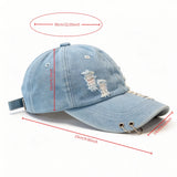 Men Women Denim Baseball Cap Stylish Solid Color Adjustable Hats for Travel Daily Wear Summer Sun Hats