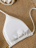 Triangle Halter String Thong Bikinis 2026 Women Sexy Swimsuit Solid Heart Swimwear Female Bathers Bathing Swimming Swim Suit