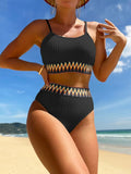High Waist Bikini 2026 Women Strappy Swimwear Female Sexy Padded Swimsuit Solid Bathing Swimming Swim Suit Summer Beachwear