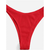 Ribbed High Leg Cut Bikini Female Swimsuit Women Swimwear Two-Pieces Bikini Set Brazilian Padded Bather Bathing Suit Swim V7126