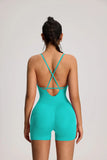 Backless Women's Bodysuit Yoga Combi-pants Shorts Jumpsuits Gym-to-Street Overalls Summer Fitness Jumpsuit for Gym Rompers