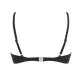 Women's Wire Free V Neck Triangle Bikini Top Black Hollow Out Push Up Bra Sexy Swimsuit Summer Adjustable Straps Bathing Suits