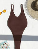 DEKA Black V Neck One-Piece Swimwear Women's Elegant Retro Black Backless Swimsuit High Waist Bathing Suit