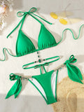2026 Halter Rhinestone Diamond Bikini Women Swimsuit Female Swimwear Two-piece Bikini Set High Cut Bathing Suit Swim Beach Wear