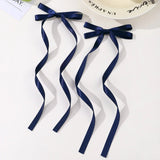 2 Pcs Fabric Hair Bow Hairpin for Women Girls Ribbon Hair Clips Headwear Black White Bow Top Clip Female Hair Accessories