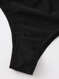 2026 Black Swimsuit One Piece Solid Long Sleeve Swimwear Women Bathing Suit Female Padded Swimming Summer Beachwear Bodysuit
