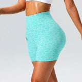 Trendy Sexy Leopard Women Yoga Shorts Seamless Sportswear Woman Gym Workout Shorts Fitness High Waist Tummy Control Leggings
