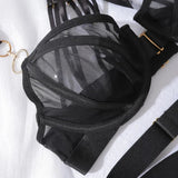Toucheart Erotic Lingerie Complex Craftsmanship See-through Personalized Body-shaping Sexy Women Underwear Split Four-piece Set