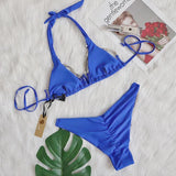 DEKA Women Diamond Bikini Set Brazilian Crystal Push Up String Bandage Swimwear Triangle Swimsuit Thong Biquini Beachwear