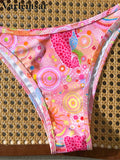 S - XL Printed Brazilian Bikini Women Swimwear Female Swimsuit Two-pieces Bikini set High Leg Cut Bather Bathing Suit Swim V8179
