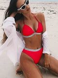 2025 Push Up High Waist Bikini Women Swimsuit Female Swimwear Two Pieces Bikini Set Halter Bra Cup Bathing Suit Swim Beach Wear
