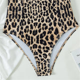 S - XL New Leopard Printed Underwired Bra Cup Women Swimwear One Piece Swimsuit Female Monokini Bather Bathing Suit Swim V3262