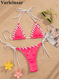 PU Faux Leather Halter Bikini Female Swimsuit Women Swimwear Two-Pieces Bikini Set High Cut Leg Bather Bathing Suit Swim V8095