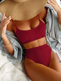 Sexy Solid Yellow Bikini 2026 Mujer High Cut Pleate Women's Swimsuit Separate Beach Bathing Suit High Waist Swimwear Biquini New