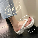 Thick Sole Wedges Flip Flops For Women 2025 Summer Clip  Platform Sandals Woman Non-slip Beach Slippers Girls Outdoor Slides