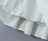 Bowknot Ruffles Light Blue Midi Dress Women's Summer Off Shoulder Short Sleeve Beach Dress Drawstring White A-line Vestidos 2025