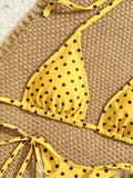 With Shorts Polka Dot Halter Mini Micro Thong Bikini Female Swimsuit Women Swimwear Three-pieces Bikini Set Bathing Suit Swim