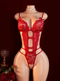 Sexy Lingerie Woman Lace Transparent Underwear Sexua Temptation Teddy Lingerie Deep V Open Bra Hot Dress Crotchless Bodysuits