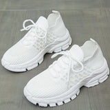 Spring Autumn Breathable Mesh Sneakers Woman Non-Slip Lightweight Solid Sports Shoes Women Casual Plus Size Lace Up Shoes Female