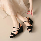 Summer Square Toe Sexy Comfortable Non-slip Wedge Sandals Fashion New  Casual Sandals for Women