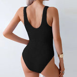 Black One Piece Swimsuit Female 2026 Crinkle Swimwear Women Slim Bathing Suits Summer Beach Wear Sports Monokini Swimming Pool
