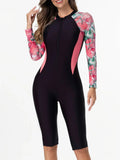 2026 Zipper Slim Swimsuit Women Long Sleeve & Knee One Piece Swimwear Female Bather Bathing Swimming Swim Surf Suit Beachwear