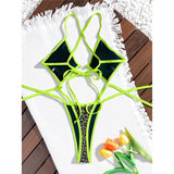 S - XL Leopard Extreme String Mini Micro Thong One Piece Swimsuit Women Swimwear Female Padded Bather Bathing Suit Swim K7067