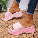 Thick Bottom Cloud Slippers Women Summer Fashion Print Wedge Platform Slides Woman Sandals 2025 Non-Slip Soft Sole Beach Shoes