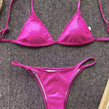 New Split Swimsuit Hot Sexy Women's Triangle Bikini Bathing Suit Fashion Thong Beachwear Female Solid Push Up Swimwear