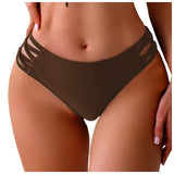 Women's Low Rise Cutout Swim Bottoms Solid Color Summer Beachwear Separate Swimsuit Bottom Female Brazilian Bikini Trunks 2026