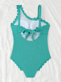 2026 Sexy Ruffle Swimsuit Women One Piece Solid Swimwear Female Bathers Bathing Swimming Swim Suit Beachwear XXL