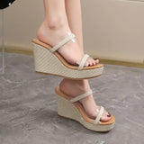 Platform Slippers Open Toe Sexy Gladiator Fashion Nightclub Full Dress Models Retro Lady's wedge heels