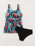 ZTVitality Print Tankini Set Swimsuit Women's 2025 New Arrival Padded Bra Push Up Beachwear Swimwear Summer Bathing Suit Biquini