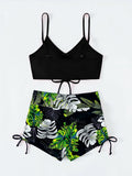 Drawstring Front Shorts Bikinis 2024 High Waist Swimsuit Women Swimwear Female Bathers Bathing Swimming Swim Suit Beachwear