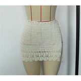 2026 Hollow Out Skirt Sarong Crochet Knitted Tunic Beach Cover Up Cover-ups Beach Dress Beach Wear Beachwear Female Women V8074