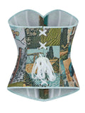 New retro palace style corset oil painting style jacquard fabric gathers waist and wears corsets.