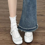 2025 spring cute sweet Bowknot Mary Janes for Women  vintage Silk Med Heels  pumps Ladies  Banquet Wedding Single Shoes Mujer