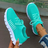 Spring Autumn Solid Breathable Mesh Flat Shoes Women Plus Size Non Slip Sock Sneakers Woman Comfortable Soft Sole Sport Shoes