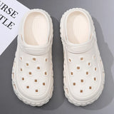 Men Summer Slippers Close Toe Leisure Clogs Soft EVA Anti-slip 2 Way Wear Shoes Couples Indoor Beach Slides Street Sandals