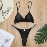 New Sexy Mini Bikini Female Swimsuit Women Swimwear Two-Pieces Bikini Set Sequins Padded Bather Bathing Suit Swim Lady V2043P
