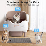 Self Cleaning Litter Box, Automatic Cat Litter Box with APP Control, Odor-Free  Large Waste Bin, Open-Top for Multi Cats