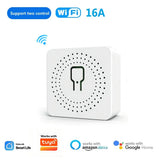 1pc 16A Mini Wifi DIY Light Switches Module 2-way Control Works With Tuya Smart Life APP Alexa Alice Google Home