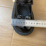 Sweet Bowknot Lace Strap Platform Mary Jane Shoes Women Korean Patent Leather Jk Lolita Shoes Woman 2025 Thick Heel Pumps Female