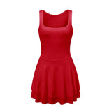 Women’s Summer Tank Dress for Party Club Evening Sleeveless Square Neck A-Line Dress Short Flowy Dress