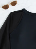 2026 Black Contrast Mesh Swimsuit One Piece Long Sleeve Swimwear Women Bathing Suit Female Swimming Summer Beachwear Bodysuit