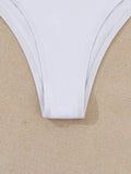 sexy white plain micro bikinis sets 3pcs with hollow out mesh long sleeve deep v-neck mini dress swimsuits bathing suit biquini